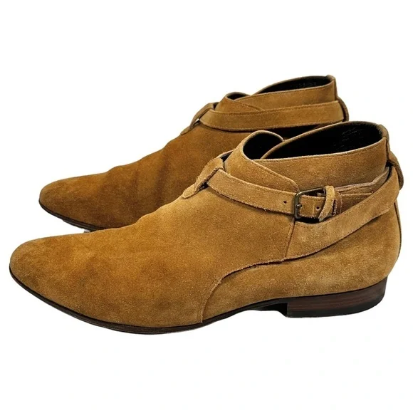 SAINT LAURENT Wyatt Jodhpur Suede Ankle Boots - Picture 3 of 13